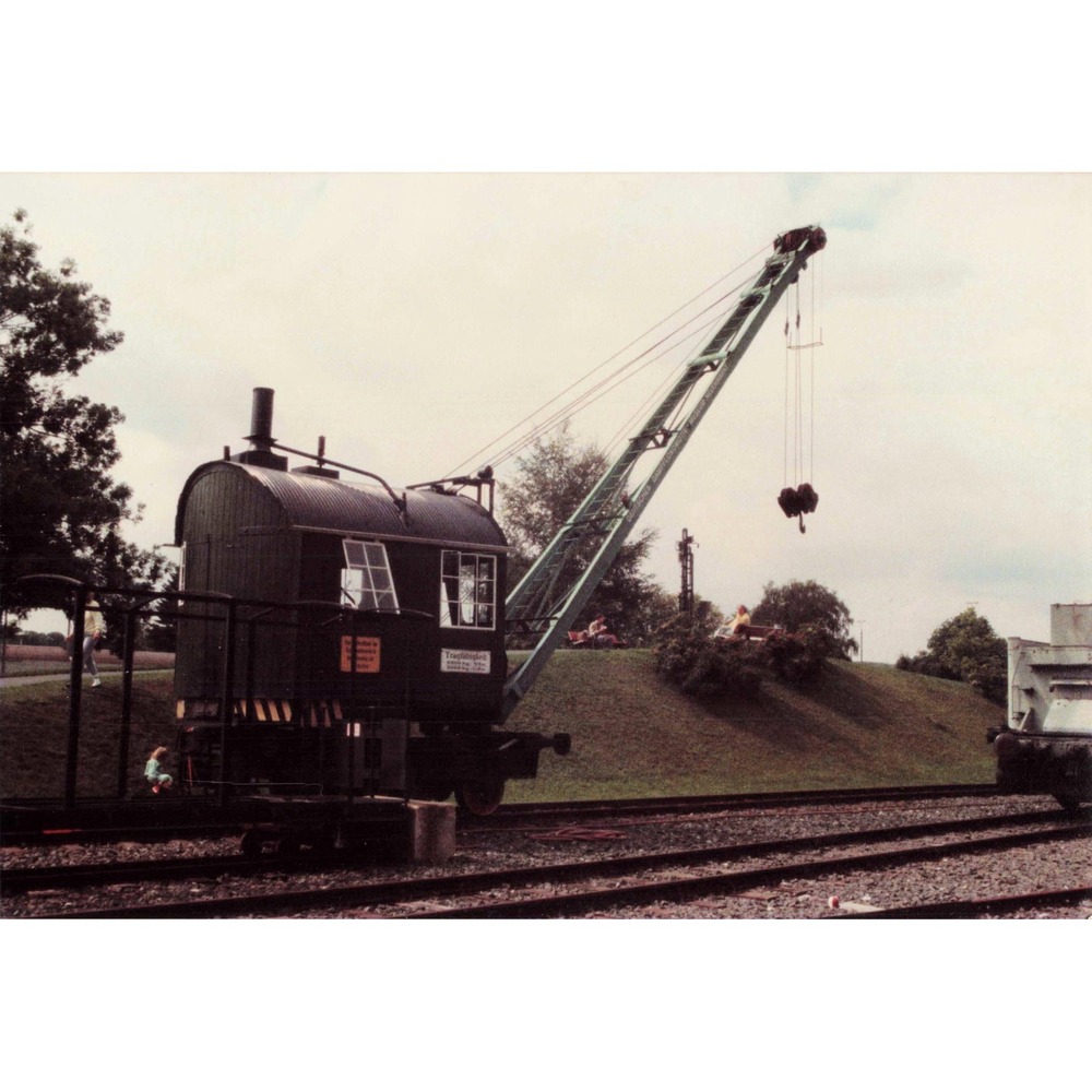 Vintage Steam Railway Crane Found Photo Original Snapshot Agfa Germany Train